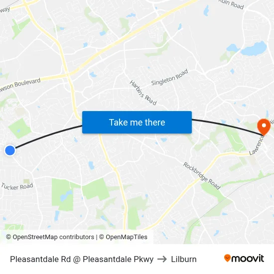 Pleasantdale Rd @ Pleasantdale Pkwy to Lilburn map