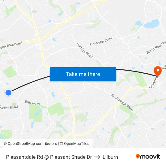 Pleasantdale Rd @ Pleasant Shade Dr to Lilburn map