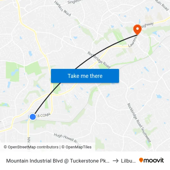 Mountain Industrial Blvd @ Tuckerstone Pkwy to Lilburn map