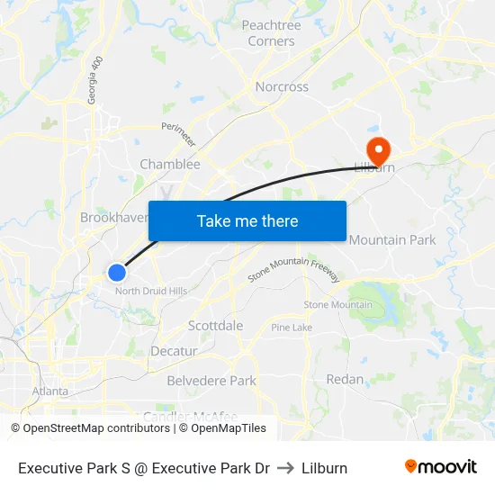 Executive Park S @ Executive Park Dr to Lilburn map