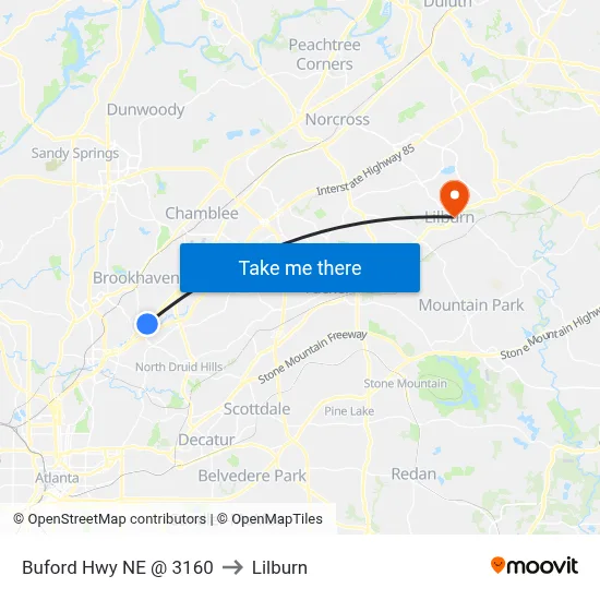 Buford Hwy NE @ 3160 to Lilburn map