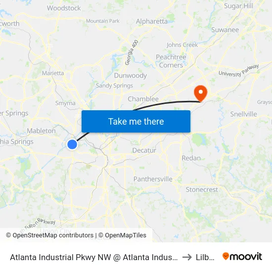 Atlanta Industrial Pkwy NW @ Atlanta Industrial Dr to Lilburn map