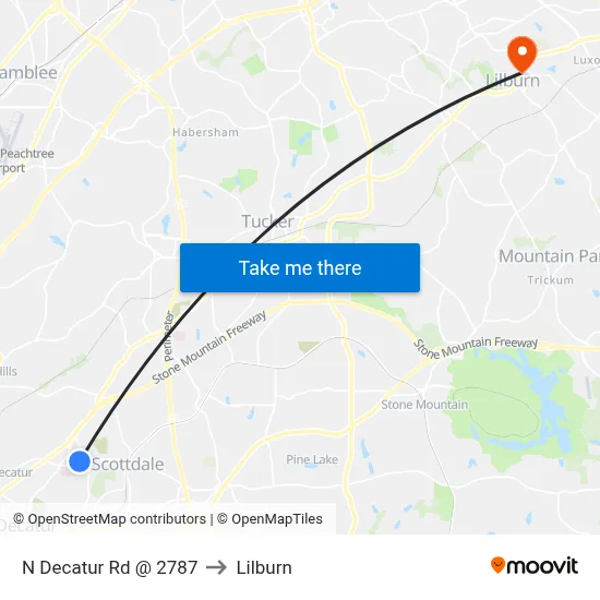 N Decatur Rd @ 2787 to Lilburn map