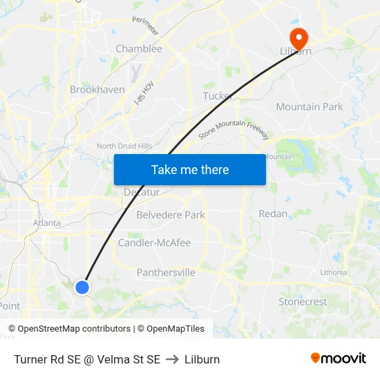 Turner Rd SE @ Velma St SE to Lilburn map