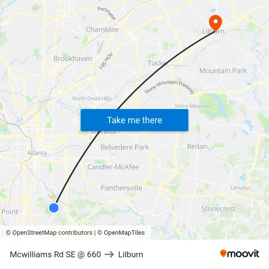 Mcwilliams Rd SE @ 660 to Lilburn map