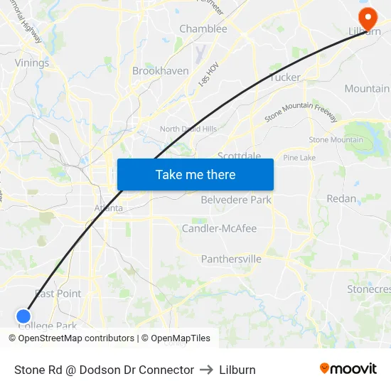 Stone Rd @ Dodson Dr Connector to Lilburn map