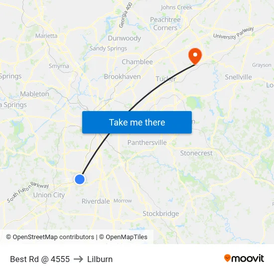 Best Rd @ 4555 to Lilburn map