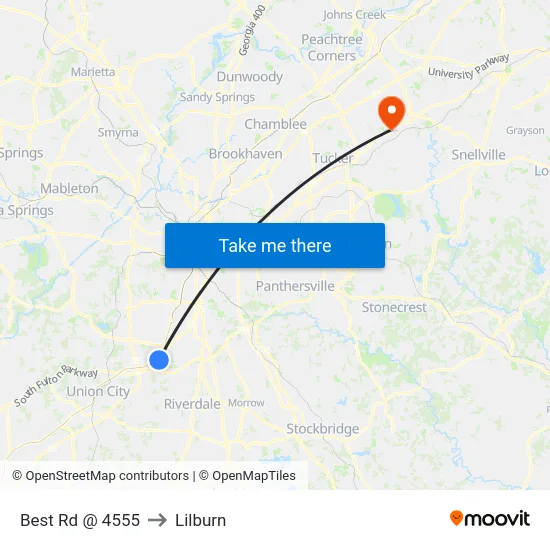 Best Rd @ 4555 to Lilburn map
