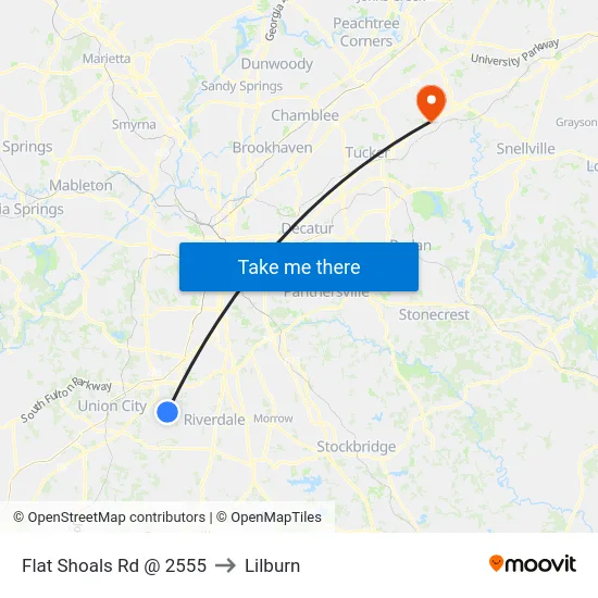 Flat Shoals Rd @ 2555 to Lilburn map