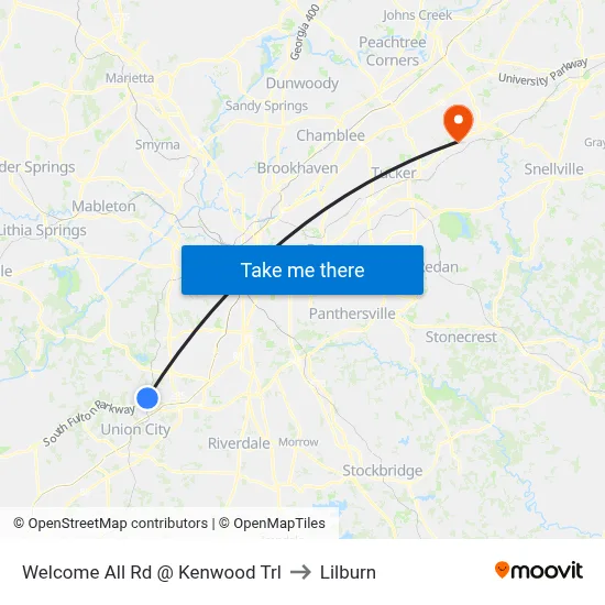 Welcome All Rd @ Kenwood Trl to Lilburn map