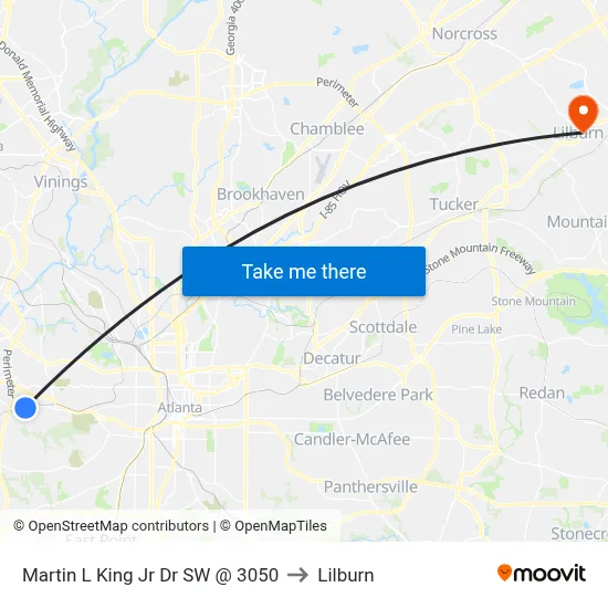 Martin L King Jr Dr SW @ 3050 to Lilburn map