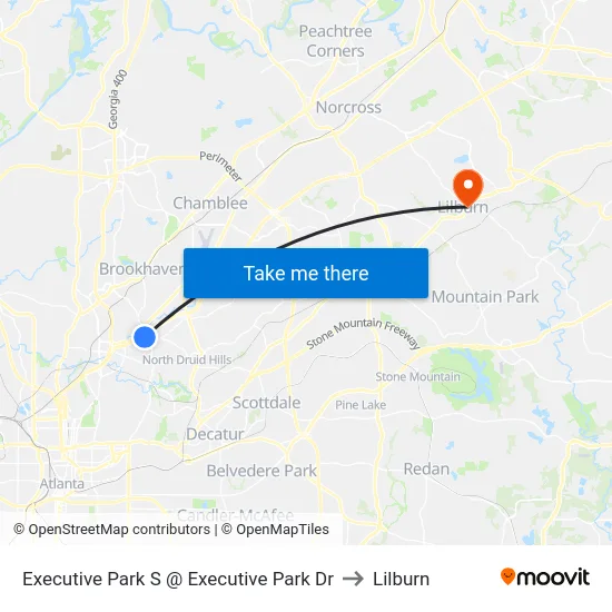 Executive Park S @ Executive Park Dr to Lilburn map