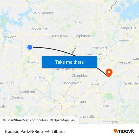 Busbee Park-N-Ride to Lilburn map