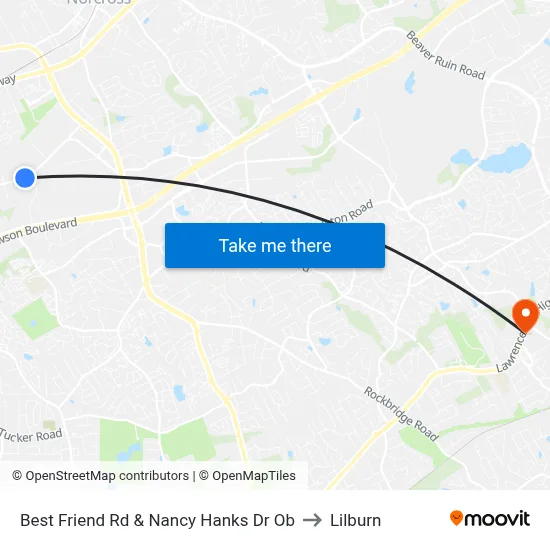 Best Friend Rd & Nancy Hanks Dr Ob to Lilburn map