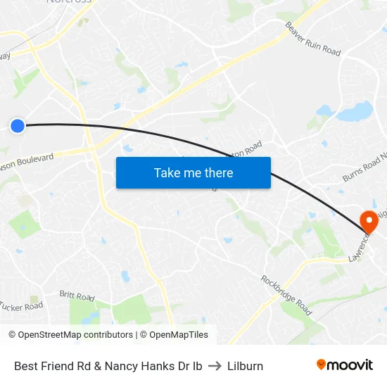 Best Friend Rd & Nancy Hanks Dr Ib to Lilburn map