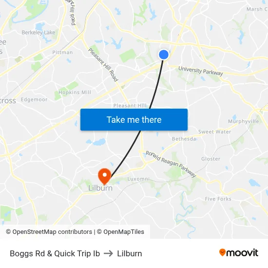 Boggs Rd & Quick Trip Ib to Lilburn map