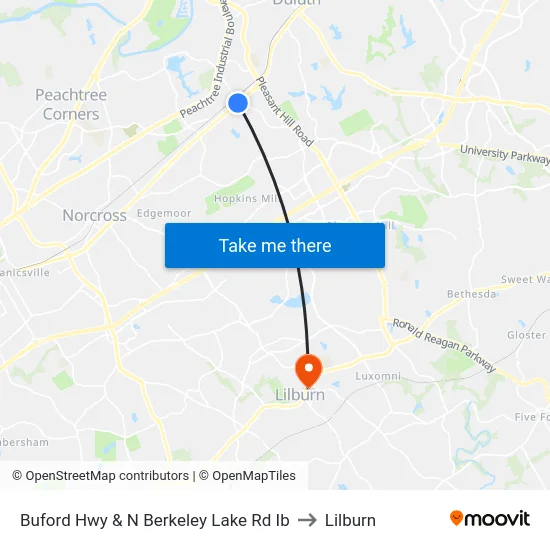 Buford Hwy & N Berkeley Lake Rd Ib to Lilburn map
