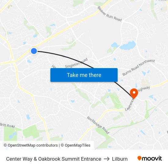 Center Way & Oakbrook Summit Entrance to Lilburn map