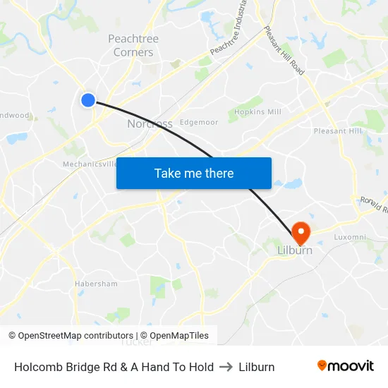 Holcomb Bridge Rd & A Hand To Hold to Lilburn map