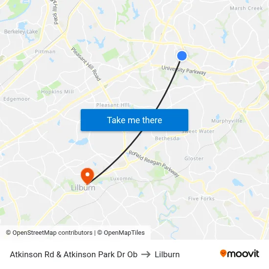 Atkinson Rd & Atkinson Park Dr Ob to Lilburn map