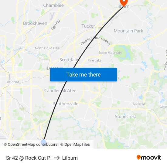 Sr 42 @ Rock Cut Pl to Lilburn map