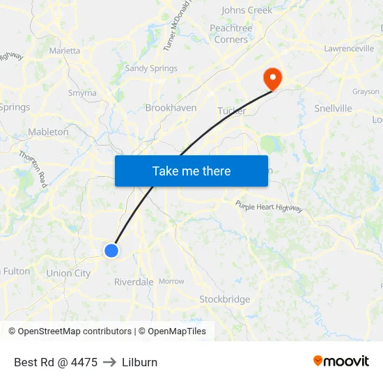 Best Rd @ 4475 to Lilburn map