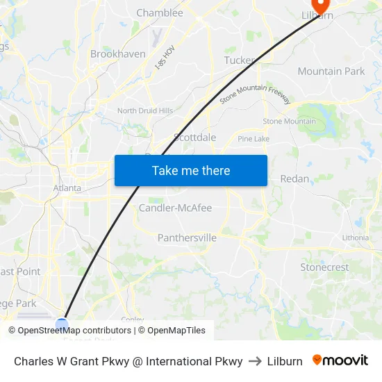 Charles W Grant Pkwy @ International Pkwy to Lilburn map