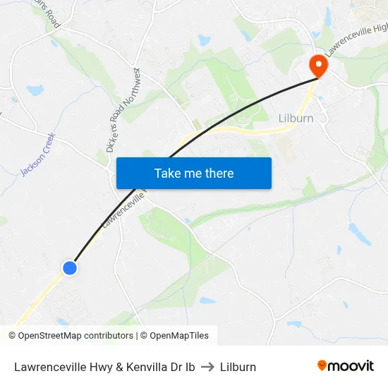 Lawrenceville Hwy & Kenvilla Dr Ib to Lilburn map