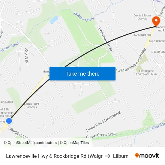 Lawrenceville Hwy & Rockbridge Rd (Walgr to Lilburn map