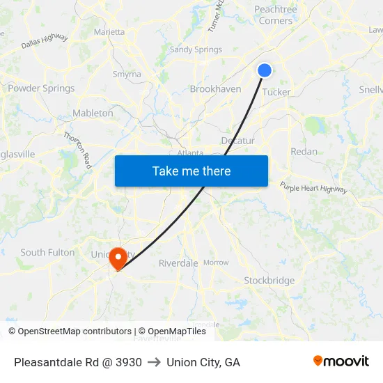Pleasantdale Rd @ 3930 to Union City, GA map
