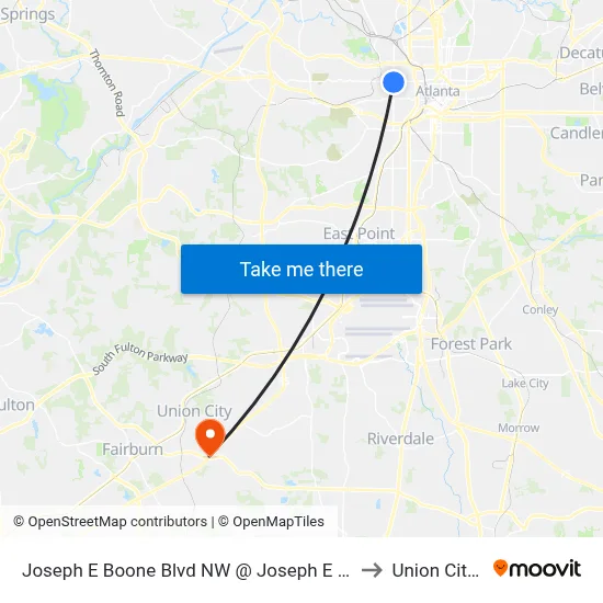 Joseph E Boone Blvd NW @ Joseph E Lowery Blvd to Union City, GA map
