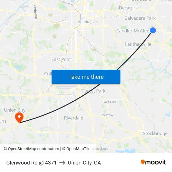 Glenwood Rd @ 4371 to Union City, GA map