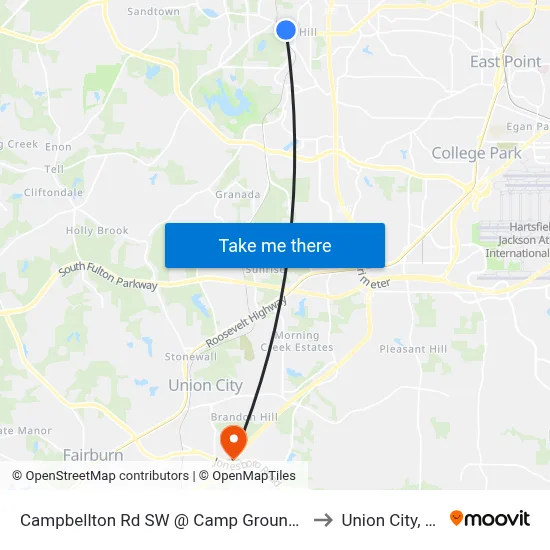 Campbellton Rd SW @ Camp Ground Rd to Union City, GA map