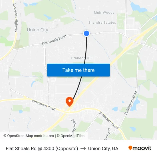 Flat Shoals Rd @ 4300 (Opposite) to Union City, GA map