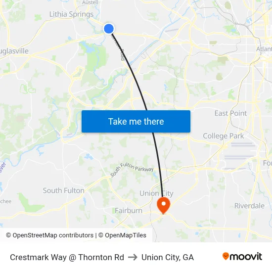 Crestmark Way @ Thornton Rd Ob to Union City, GA map
