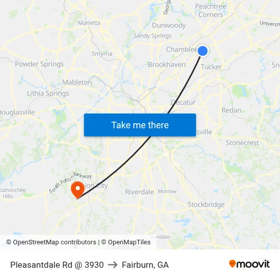 Pleasantdale Rd @ 3930 to Fairburn, GA map