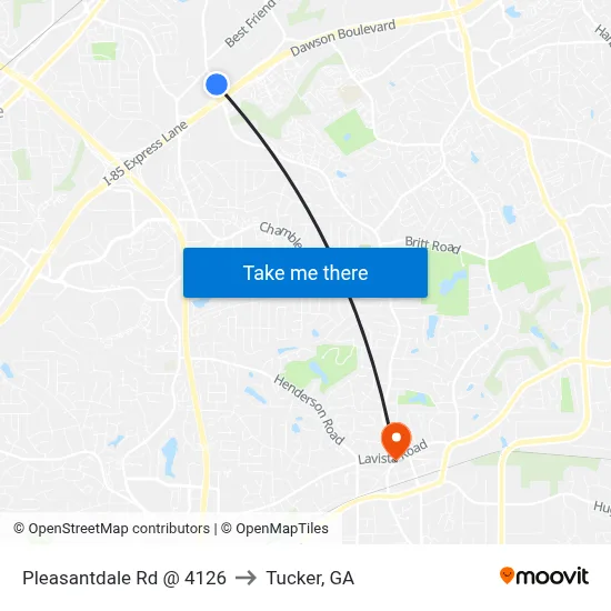 Pleasantdale Rd @ 4126 to Tucker, GA map
