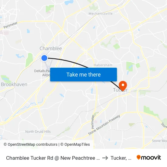 Chamblee Tucker Rd @ New Peachtree Rd to Tucker, GA map