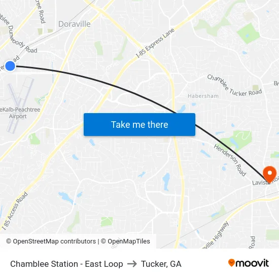 Chamblee Station - East Loop to Tucker, GA map