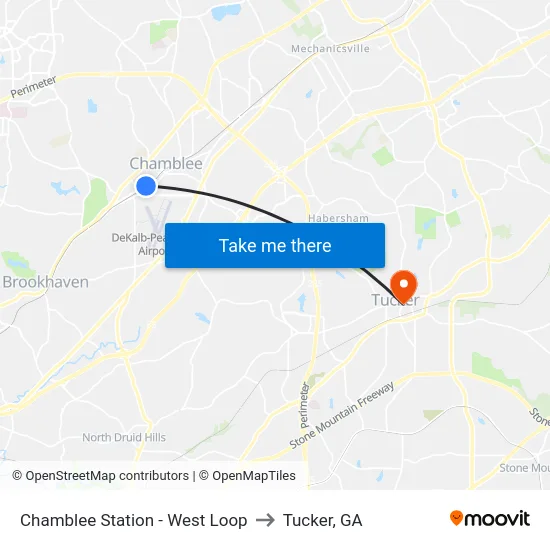 Chamblee Station - West Loop to Tucker, GA map