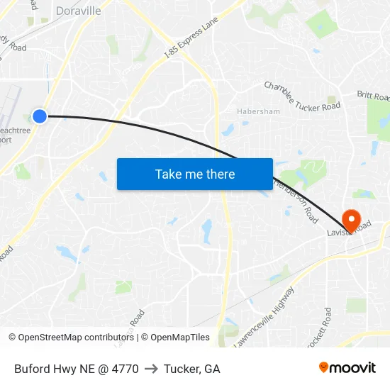 Buford Hwy NE @ 4770 to Tucker, GA map