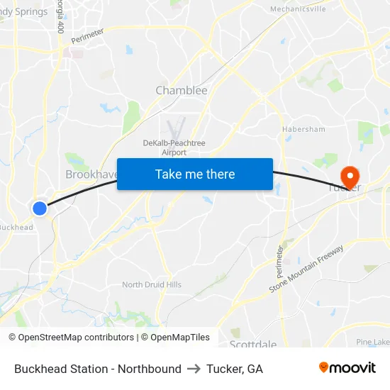 Buckhead Station - Northbound to Tucker, GA map