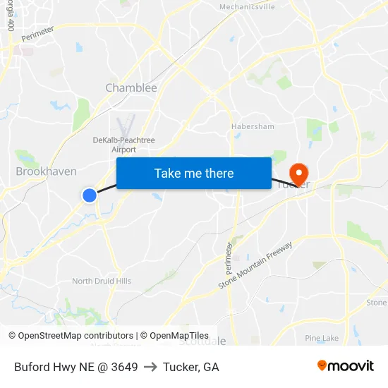 Buford Hwy NE @ 3649 to Tucker, GA map