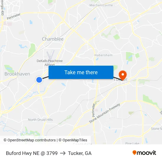 Buford Hwy NE @ 3799 to Tucker, GA map