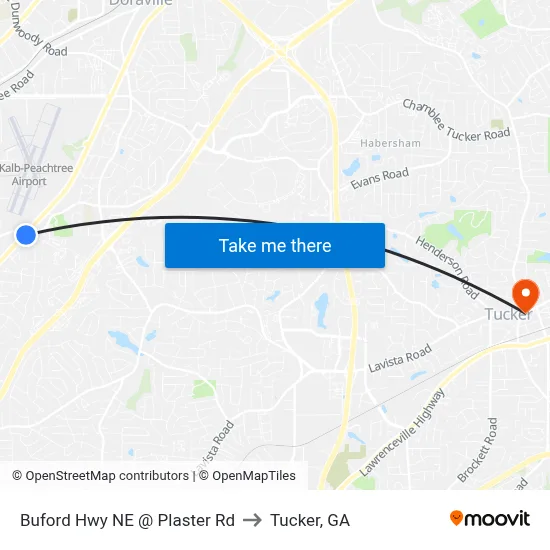 Buford Hwy NE @ Plaster Rd to Tucker, GA map