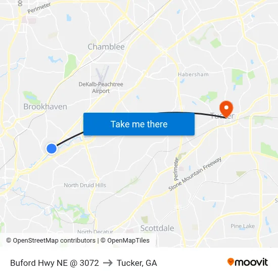 Buford Hwy NE @ 3072 to Tucker, GA map