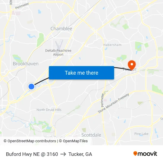 Buford Hwy NE @ 3160 to Tucker, GA map
