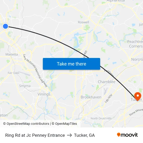 Ring Rd at Jc Penney Entrance to Tucker, GA map
