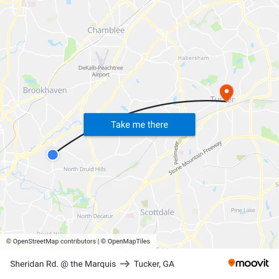 Sheridan Rd. @ the Marquis to Tucker, GA map