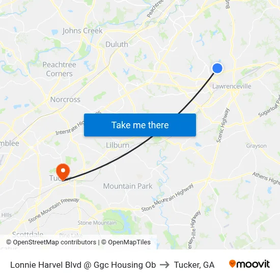 Lonnie Harvel Blvd @ Ggc Housing Ob to Tucker, GA map